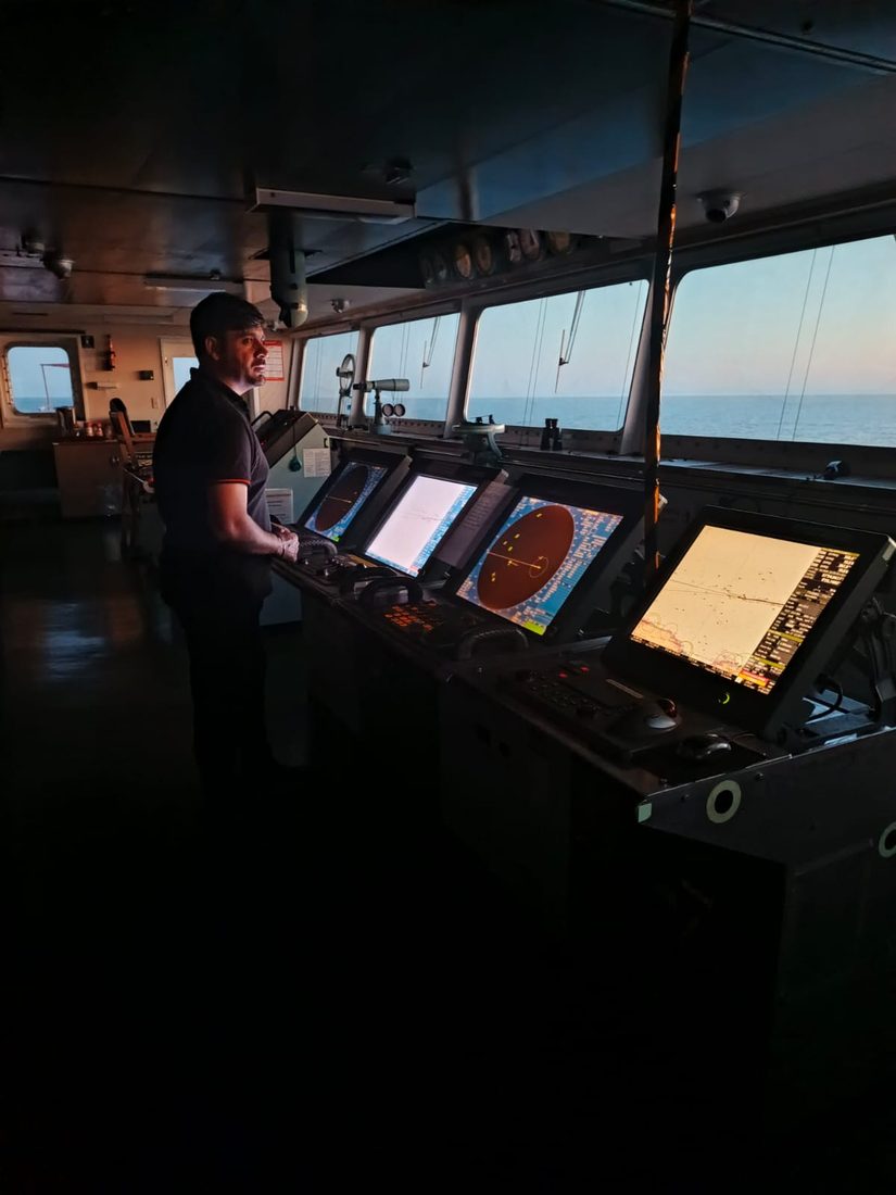 A Marvell Agencies officer on watch aboard a tanker